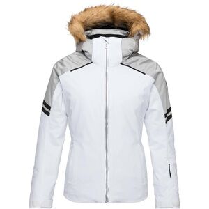 New NWT Rossignol Controle Ski Jacket Fur Snow White Silver Metallic XS
